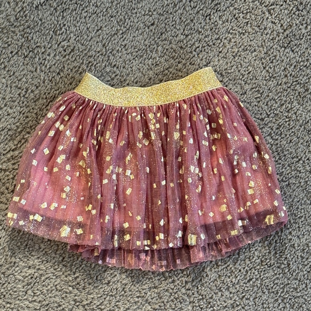 Crewcuts Pink and Gold Tulle Skirt -2T